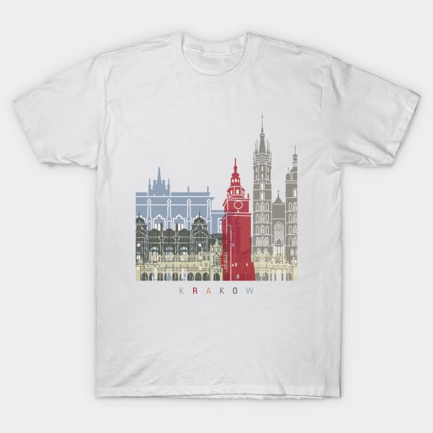 Krakow skyline poster T-Shirt by PaulrommerArt